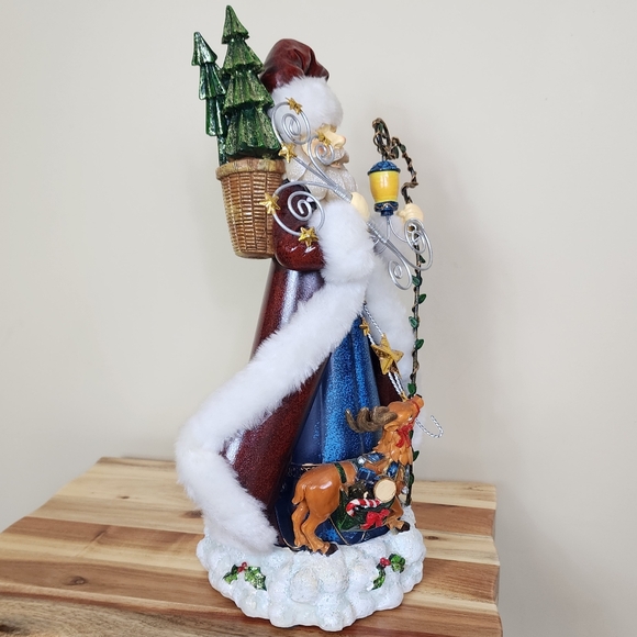 Vintage 17" Santa Claus Figurine with Reindeer & Toys Old World Santa - Picture 10 of 16